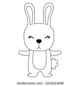 dotted shape cute rabbit wild animal of the forest