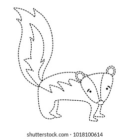 dotted shape cute and sad skunk wild animal