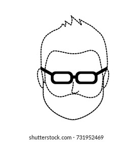 dotted shape default avatar man to social user