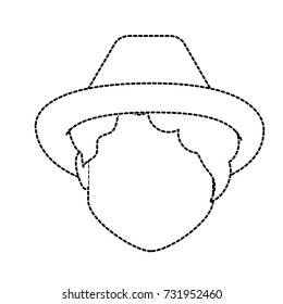 dotted shape default avatar woman to social user