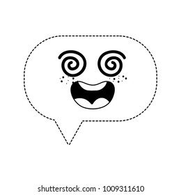 dotted shape dizzy chat bubble kawaii cartoon
