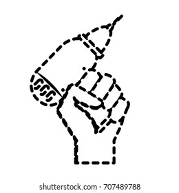 dotted shape drill equipment service industry repair in the hand