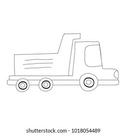 dotted shape dump truck industry and contruccion vehicle