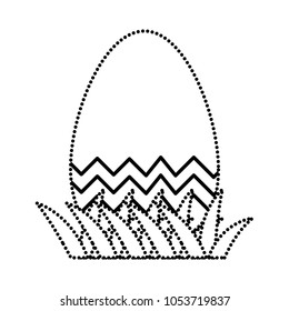dotted shape egg easter with decoration figures style