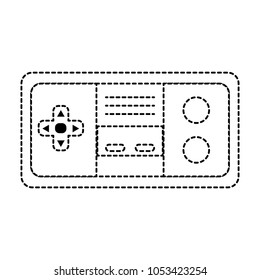 dotted shape electronic videogame console technology to play vector illustration