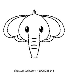 dotted shape elephant head cute animal character
