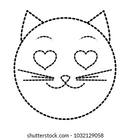 dotted shape enamored cat face emoji expression