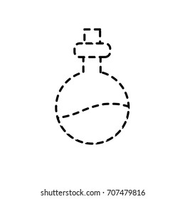 dotted shape erlenmeyer flak with chemical potion experiment