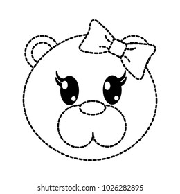 dotted shape female bear head cute animal