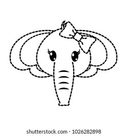 dotted shape female elephant head cute animal