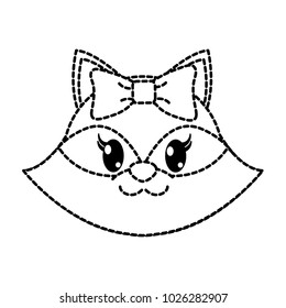 dotted shape female raccoon head cute animal