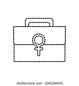dotted shape first aid kit with women sign