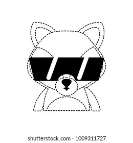 dotted shape fox adorable wild animal with sunglasses