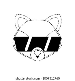 dotted shape fox head cute animal with sunglasses