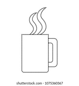 dotted shape fresh and hot coffee cup beverage