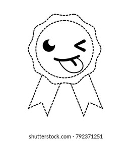 dotted shape funny and cute medal prize kawaii