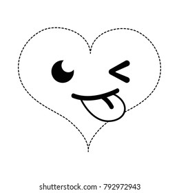 dotted shape funny heart passion kawaii character