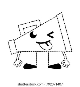 dotted shape funny megaphone object kawaii with arms and legs