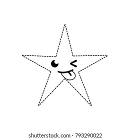 dotted shape funny shiny star kawaii cartoon