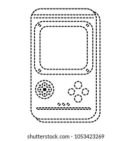 dotted shape gamepad technology electronic console design vector illustration