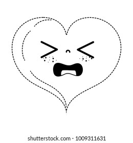 dotted shape gaudy heart love kawaii cartoon