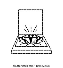 dotted shape gems diamonds crystal stone inside box