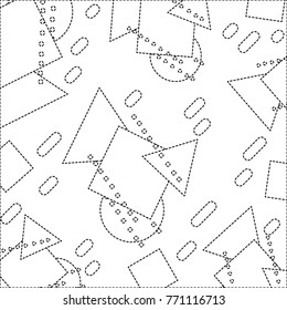 dotted shape geometric figures memphis style background