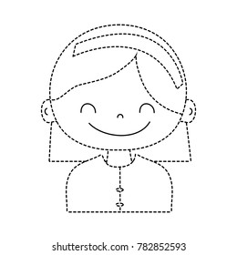 dotted shape girl with hairstyle and headband design