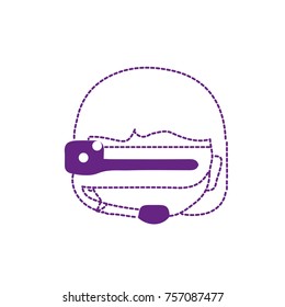 dotted shape girl head with 3d glasses to virtual video game