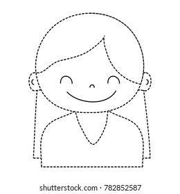 dotted shape girl with long hair and blouse design