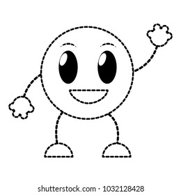 dotted shape glad emoji expression with arms and legs