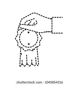 dotted shape hand with business label store sale