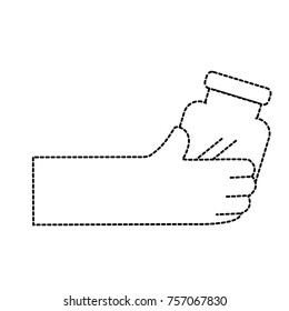 dotted shape hand with crystal jar to save things
