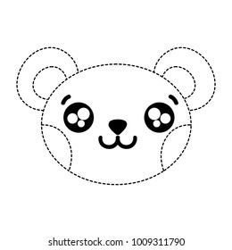 dotted shape happy bear head cute animal