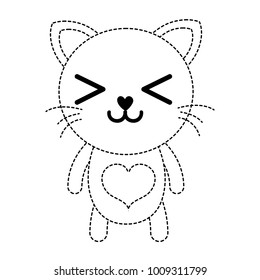 dotted shape happy cat cute feline animal