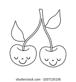 dotted shape happy cherrys fruit tender kawaii