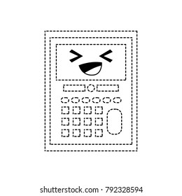 dotted shape happy and cute calculator object kawaii
