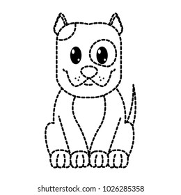 dotted shape happy dog cute animal character