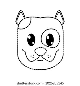 dotted shape happy dog head cute animal character