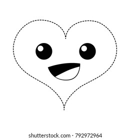 dotted shape happy heart passion kawaii character