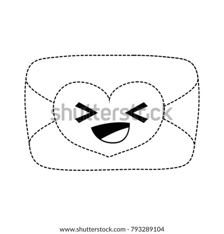 dotted shape happy love card kawaii cartoon