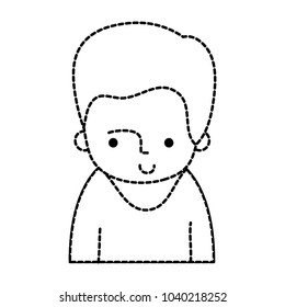 dotted shape happy man with t-shirt and hairstyle design
