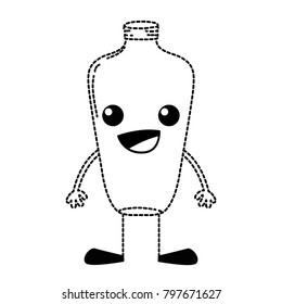 dotted shape happy mason jar kawaii with arms and legs