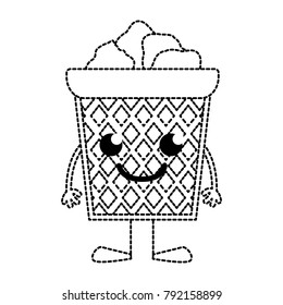 dotted shape happy papers can kawaii with arms and legs