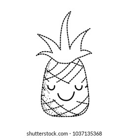 dotted shape happy pineapple fruit tender kawaii