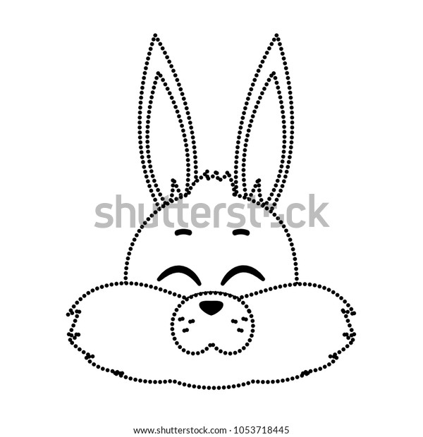 Dotted Shape Happy Wild Rabbit Head Stock Vector (Royalty Free ...