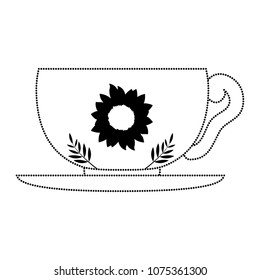 dotted shape hot tea cup healthy beverage
