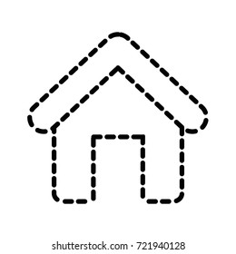 dotted shape house object with roof and door