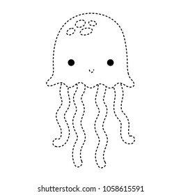 dotted shape jellyfish marine animal and exotic tentacles