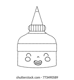 dotted shape kawaii cute smile glue bottle